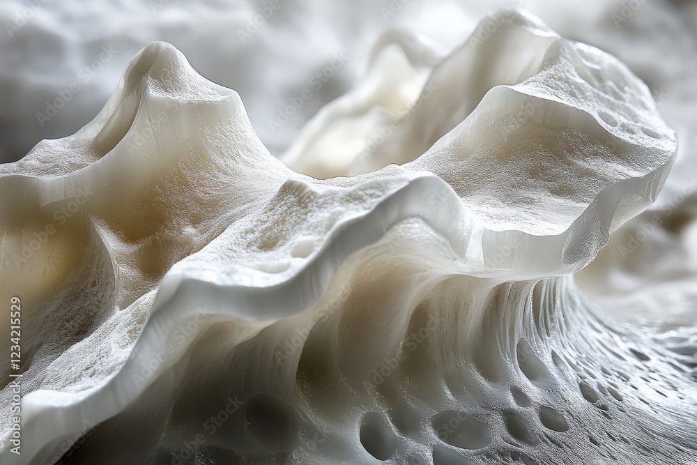 Poster intricate white coral structure revealing fine details and textures in a close-up view