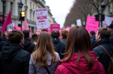 Protesters in central London at the "Rise Up, a Million Women" rally protesting violence against women.