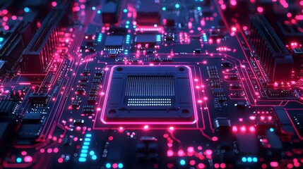 Obraz premium Exploring the Future of Technology through Circuitry