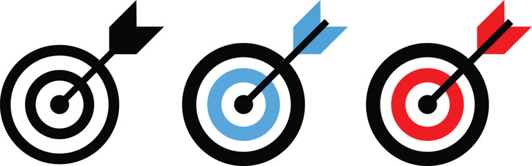 Target icons set. Aim sniper shoot group.  Simple target with arrow. Darts icon. target icon vector illustration graphic design