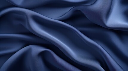 Fototapeta premium Detailed Close-Up Shot of Smooth Indigo Fabric Textures Showcasing Softness and Elegance for Textile Design and Fashion Projects