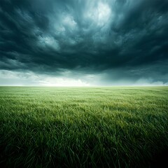 Obraz premium Dark Storm Clouds Over Green Field