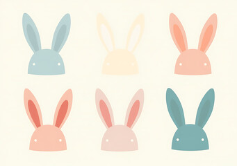 Fototapeta premium colorful easter rabbit ear hats various colors spring feel available single