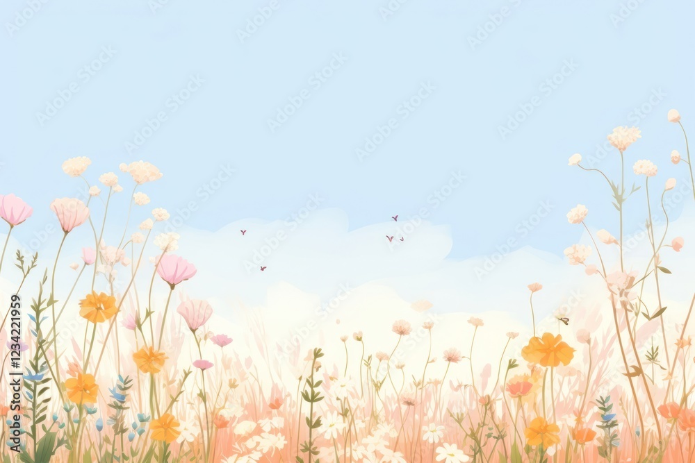 Canvas Prints Aesthetic summer meadow background backgrounds outdoors flower.