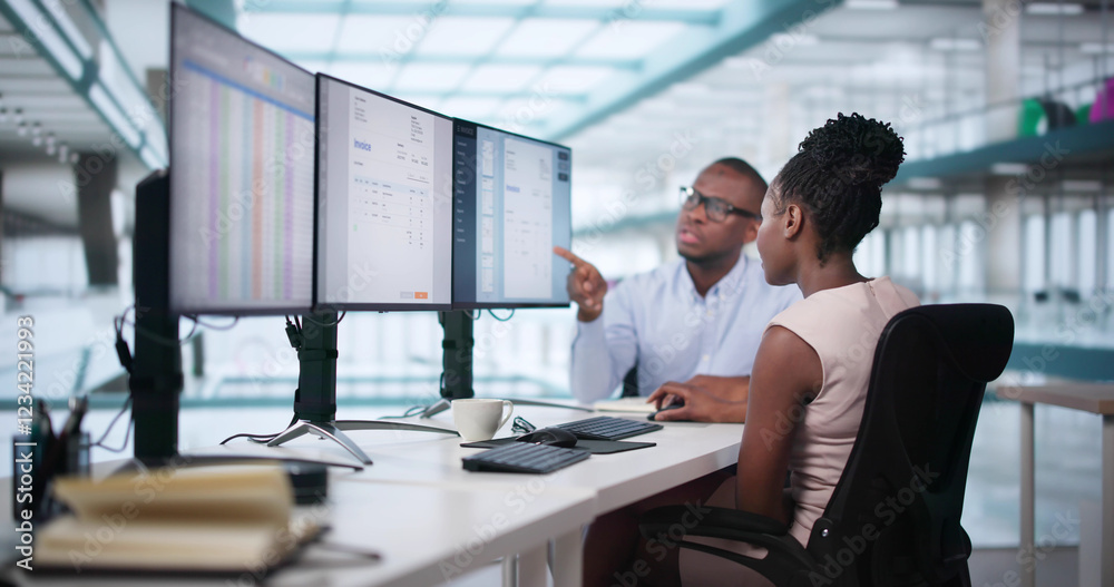 Poster Analyst Working With Spreadsheet Business Data