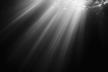 Sunlight streams through water creating an ethereal ambiance in a tranquil underwater setting