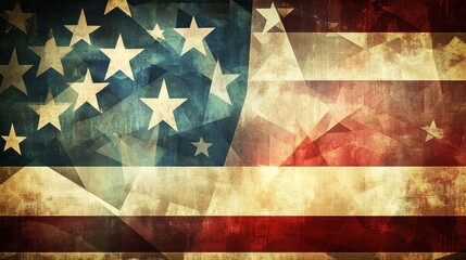 Naklejka premium Abstract American Flag Design With Stars and Stripes