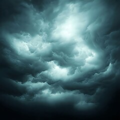 Obraz premium Dark Storm Cloudscape: Heavy Grey and Blue Sky