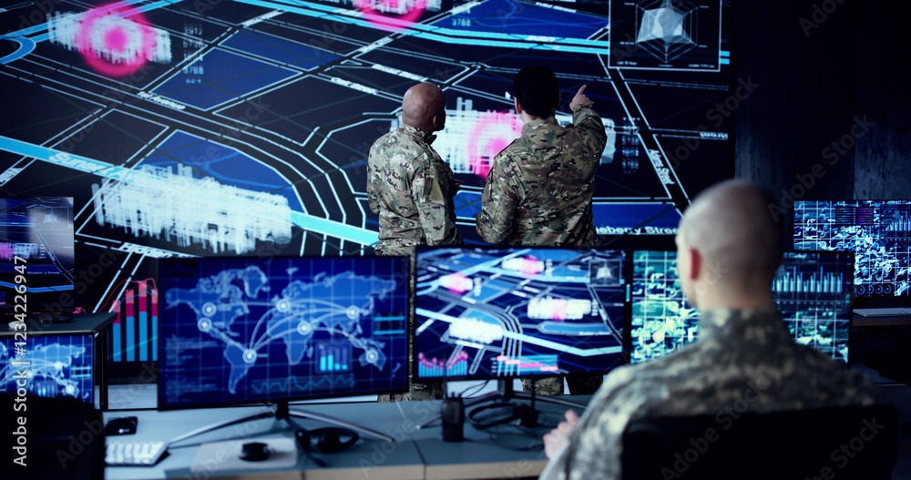 Poster man working at army technology center