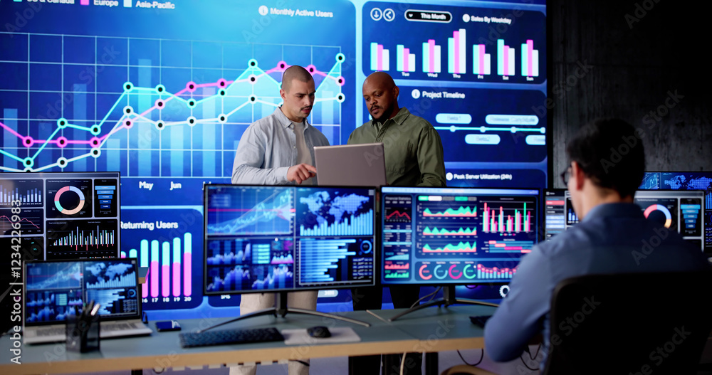 Poster Data center analyst monitors server control