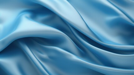 Obraz premium Smooth and Luxurious Blue Silk Fabric Texture with Soft Waves and Gentle Flow Ideal for Backgrounds and Textile Design Projects
