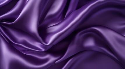 Obraz premium Elegant Dark Purple Fabric Texture with Smooth Silk Drapes Perfect for Background or Design Projects in Various Creative Applications