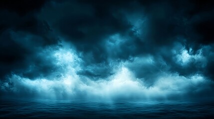 Fototapeta premium Dark Stormy Sea Under Heavy Clouds