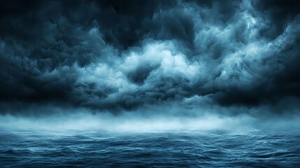 Obraz premium Dark Stormy Sea Under Heavy Clouds