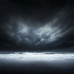 Fototapeta premium Dark Stormy Seascape at Night