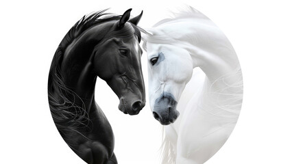 The Beauty of Contrast: Black and White Horses in Harmony