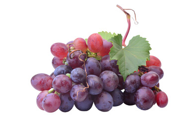 Red grapes isolated on white