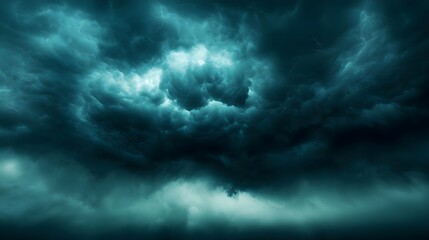 Obraz premium Dark Teal Storm Clouds at Night