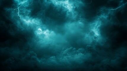 Obraz premium Dark Teal Stormy Night Sky