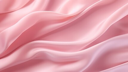 Obraz premium Soft Pink Fabric Texture Background with Smooth Waves Ideal for Design, Decoration, Fashion, Textiles, and Elegant Presentations