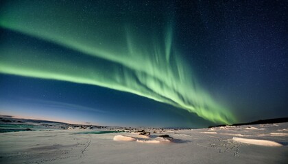 The stars shine brightly alongside the dancing lights.  