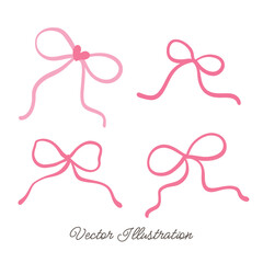 Cute Coquette Hand Drawn Bow