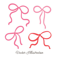 Cute Coquette Hand Drawn Bow