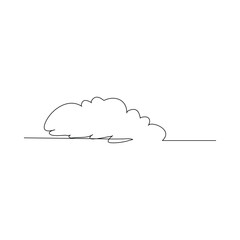 One continuous line drawing of Sky clouds white. Clouds concept. Doodle vector illustration in simple,