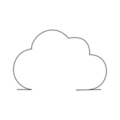 One continuous line drawing of Sky clouds white. Clouds concept. Doodle vector illustration in simple,