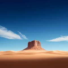 Naklejka premium Desert Rock Formation Under a Blue Sky