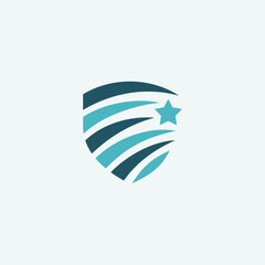star modern shield logo illustration design Premium Design