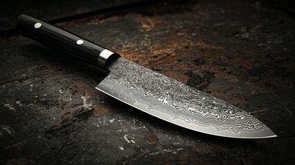 Damascus Steel Chef Knife Kitchen Blade Sharp Cooking Tool Elegant Design