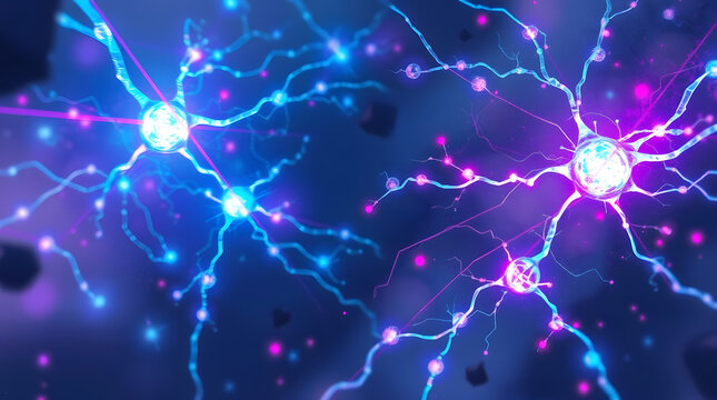 vast, glowing neural network, electric-blue and neon-purple connections pulsating with energy | generative AI