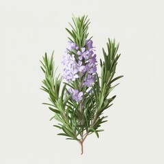 a rosemary flower isolated on white background