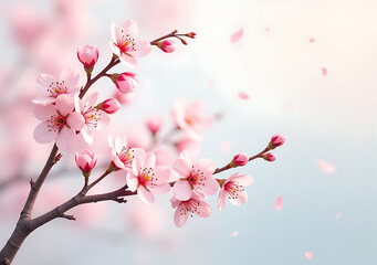Fototapeta premium soft pastel colors branches combine blossoms beautiful photo overlay effect spring summer png