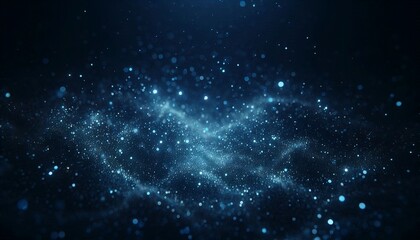 Glowing Blue Particles Scattered Across a Dark Backdrop.