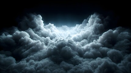 Naklejka premium Dramatic Dark Cloudscape with Glowing