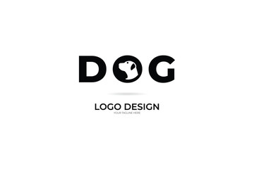 Dog logo design with a cute looking typography style that is suitable for pet shops (adoption), dog lovers community and others