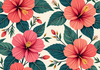 vibrant flowers create beautiful pattern hibiscus