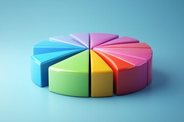 Obraz premium Colorful geometric shapes arranged in a circular formation on a blue background for educational activities