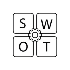SWOT analysis outline icon isolated on transparent background flat vector illustration. EPS 10