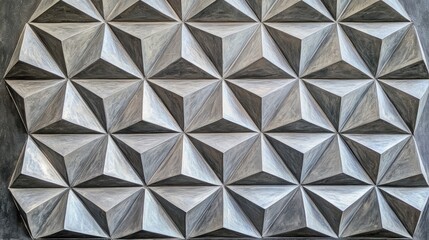 Obraz premium Abstract geometric gray triangle pattern wall texture.