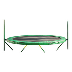Obraz premium PNG Yellow Trampoline with Safety Net Against Transparent Background for Outdoor, Sports, or Playground Design Projects