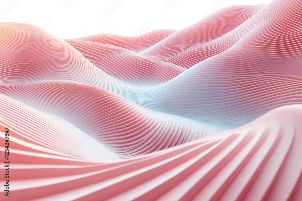 Poster textured landscape with gentle curves and soft colors creates a serene and abstract visual experienc
