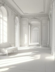 Neoclassical Sunlit Hallway