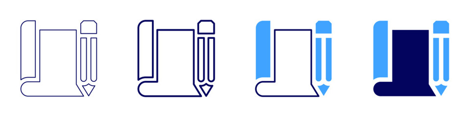 Graphics icon in 4 different styles. Thin Line, Line, Bold, and Bold Line. Duotone style. Editable stroke