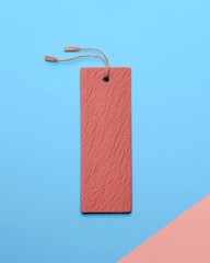 Minimalist Blank Tag on Blue and Pink Background for Branding