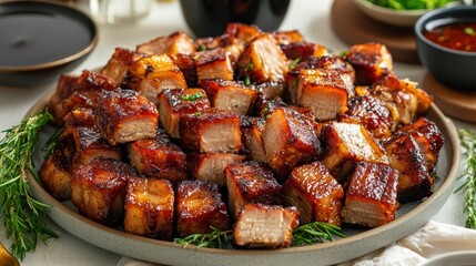 Crispy Chinese Pork Belly Platter Presentation