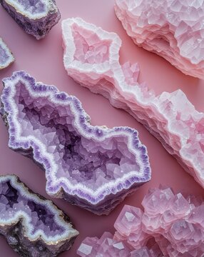 A smooth transition from light lavender to pale pink geode crystal gradient texture background
