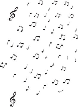music notes in black silouette